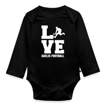 Cher football gaélique - Body Bébé bio manches longues - noir - Devant