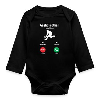 Le football gaélique appelle - Body Bébé bio manches longues - noir - Devant