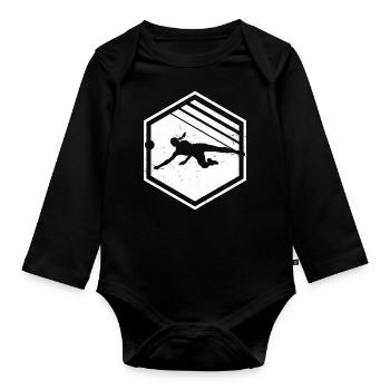 Volleyballspielen Damen Volleyball Herren - Baby Bio-Langarm-Body - Schwarz - Vorne