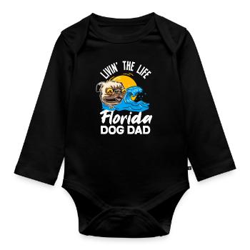Florida - Organic Longsleeve Baby Bodysuit - black - Front
