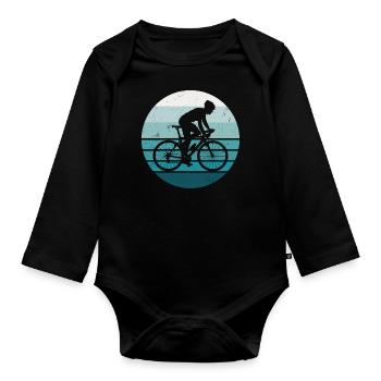 Drôle de vélo de route à vélo - Body Bébé bio manches longues - noir - Devant
