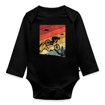 Enduro VTT VTT Équitation - Body Bébé bio manches longues - noir - Devant