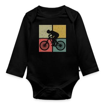 Enduro VTT VTT Équitation - Body Bébé bio manches longues - noir - Devant
