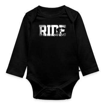 Enduro VTT VTT Équitation - Body Bébé bio manches longues - noir - Devant