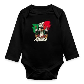 Mexico - Organic Longsleeve Baby Bodysuit - black - Front
