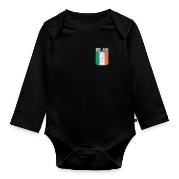 Irland Flagge Irisch - Baby Bio-Langarm-Body - Schwarz - Vorne