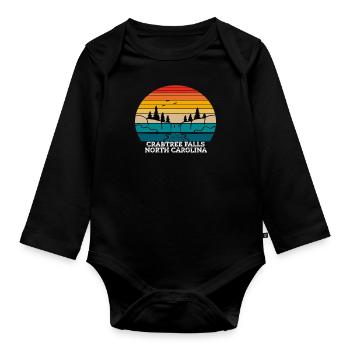 Crabtree Falls North Carolina - Organic Longsleeve Baby Bodysuit - black - Front