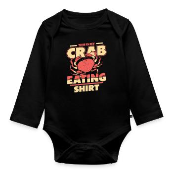 Krabbe Einsiedlerkrebs Krabben Krebs - Baby Bio-Langarm-Body - Schwarz - Vorne