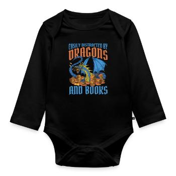 Dragon Mystique Dragon Fantaisie - Body Bébé bio manches longues - noir - Devant