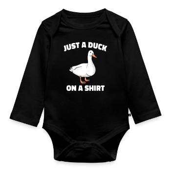 Canard Canards Oiseau Animal Charlatan - Body Bébé bio manches longues - noir - Devant