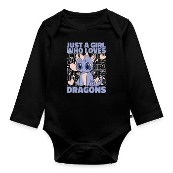 Drache Mystisch Drachen Fantasie - Baby Bio-Langarm-Body - Schwarz - Vorne