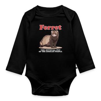 Ferret Propriétaire Ferret Cadeau - Body Bébé bio manches longues - noir - Devant