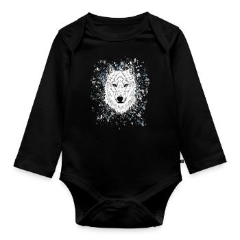 Polarwolf - Organic Longsleeve Baby Bodysuit - black - Front