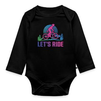 Enduro VTT VTT Équitation - Body Bébé bio manches longues - noir - Devant