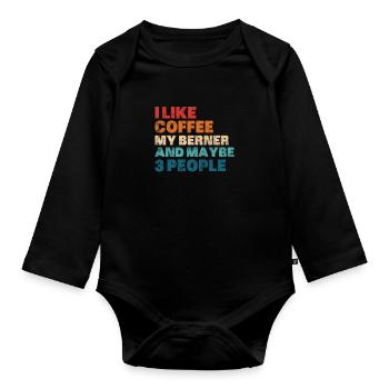 Bernese Mountain Dog Dog Dog Lover Cadeau - Body Bébé bio manches longues - noir - Devant