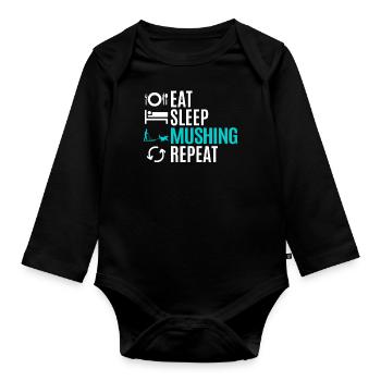 Schlittenhunderennen Schlittenhunde Geschenk - Baby Bio-Langarm-Body - Schwarz - Vorne