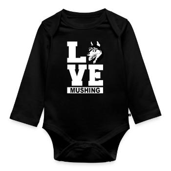 Schlittenhunderennen Schlittenhunde Geschenk - Baby Bio-Langarm-Body - Schwarz - Vorne