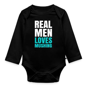 Schlittenhunderennen Schlittenhunde Geschenk - Baby Bio-Langarm-Body - Schwarz - Vorne