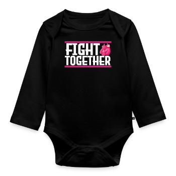 fight together. fight together, cancer. - Organic Longsleeve Baby Bodysuit - black - Front