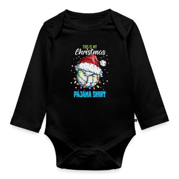 Volleyeur Joueur de Noël Chemise de couchage Pyjama - Body Bébé bio manches longues - noir - Devant