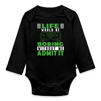 Gamer Gamer Gaming Console Video Games - Organic Longsleeve Baby Bodysuit - black - Front