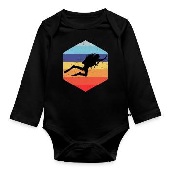 Scuba Diver Diver Scuba Diving Divers - Organic Longsleeve Baby Bodysuit - black - Front