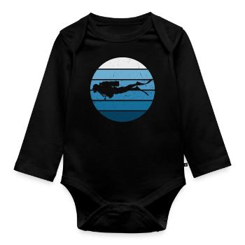 Damen Scuba Diver Diver Free Dive Scuba Tauchen - Baby Bio-Langarm-Body - Schwarz - Vorne