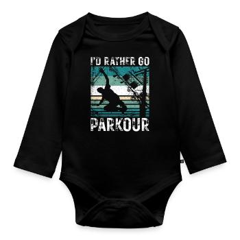Parkour Free Running Traceur - Organic Longsleeve Baby Bodysuit - black - Front