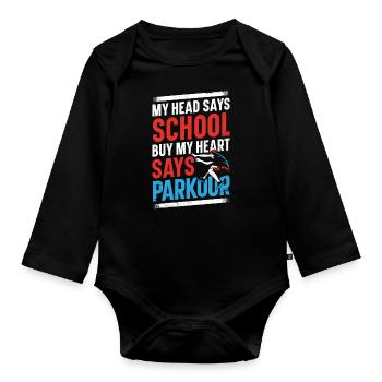 Parkour Free Running Traceur - Body Bébé bio manches longues - noir - Devant