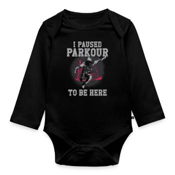 Parkour Free Running Traceur - Organic Longsleeve Baby Bodysuit - black - Front