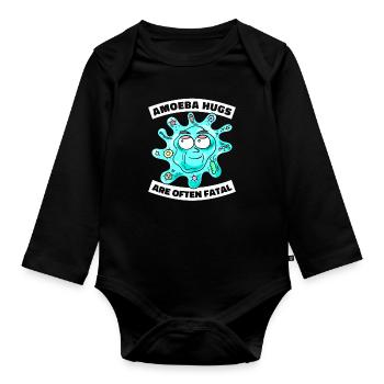 Biology Biologist Amoeba - Organic Longsleeve Baby Bodysuit - black - Front