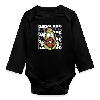 Father Papa - Organic Longsleeve Baby Bodysuit - black - Front
