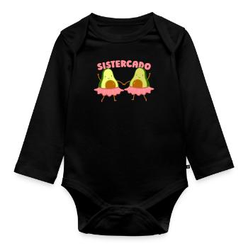 Sister - Organic Longsleeve Baby Bodysuit - black - Front