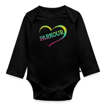 Parkour Free Running Traceur Girl - Organic Longsleeve Baby Bodysuit - black - Front