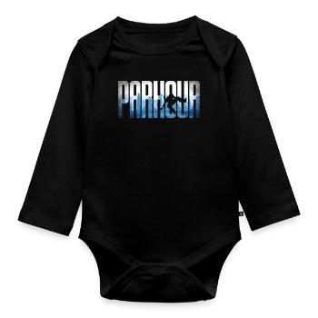 Parkour Free Running Traceur - Organic Longsleeve Baby Bodysuit - black - Front