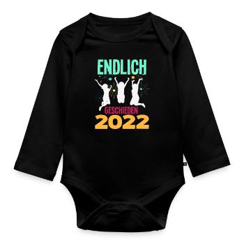 Endlich Geschieden 2022 Scheidungsparty - Baby Bio-Langarm-Body - Schwarz - Vorne