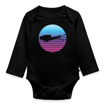 Plongeur Plongée Libre Hommes Plongée Sous-Marine Plongée - Body Bébé bio manches longues - noir - Devant