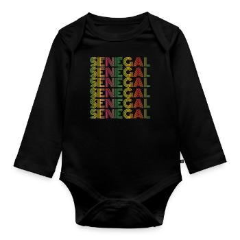 Sénégal Rétro - Body Bébé bio manches longues - noir - Devant
