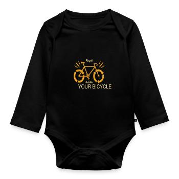 Recyceln und verwenden Sie Ihren Fahrrad-Erdschutz - Baby Bio-Langarm-Body - Schwarz - Vorne
