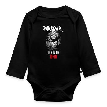Parkour Free Running Traceur Dna - Baby Bio-Langarm-Body - Schwarz - Vorne