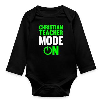 Teacher of Religion Religious Education - Organic Longsleeve Baby Bodysuit - black - Front