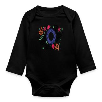 Mermaid Vibes - Organic Longsleeve Baby Bodysuit - black - Front