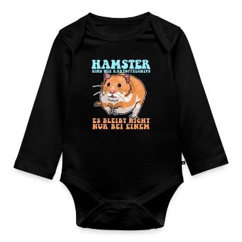 Hamster Golden Hamster Hamster Nain Cadeau - Body Bébé bio manches longues - noir - Devant
