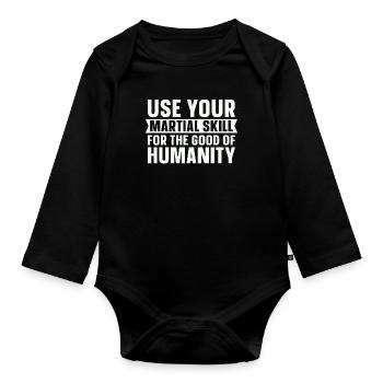 Wing Chun Use Your Martial Skill Fighter Fighters - Baby Bio-Langarm-Body - Schwarz - Vorne