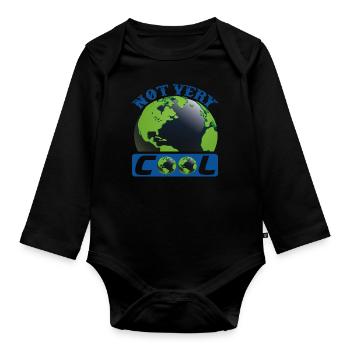 Nicht sehr coole Erdschutz-Support-Zitate - Baby Bio-Langarm-Body - Schwarz - Vorne
