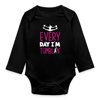 Lustiges Cheerleader Cheerleading Geschenk - Baby Bio-Langarm-Body - Schwarz - Vorne