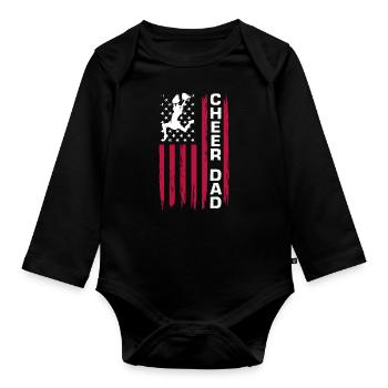 Lustiges Cheerleader Cheerleading Geschenk - Baby Bio-Langarm-Body - Schwarz - Vorne