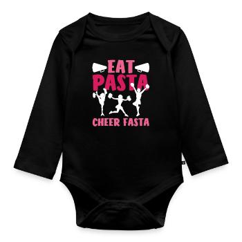 Lustiges Cheerleader Cheerleading Geschenk - Baby Bio-Langarm-Body - Schwarz - Vorne