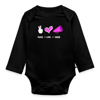 Lustiges Cheerleader Cheerleading Geschenk - Baby Bio-Langarm-Body - Schwarz - Vorne