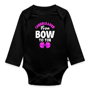 Lustiges Cheerleader Cheerleading Geschenk - Baby Bio-Langarm-Body - Schwarz - Vorne